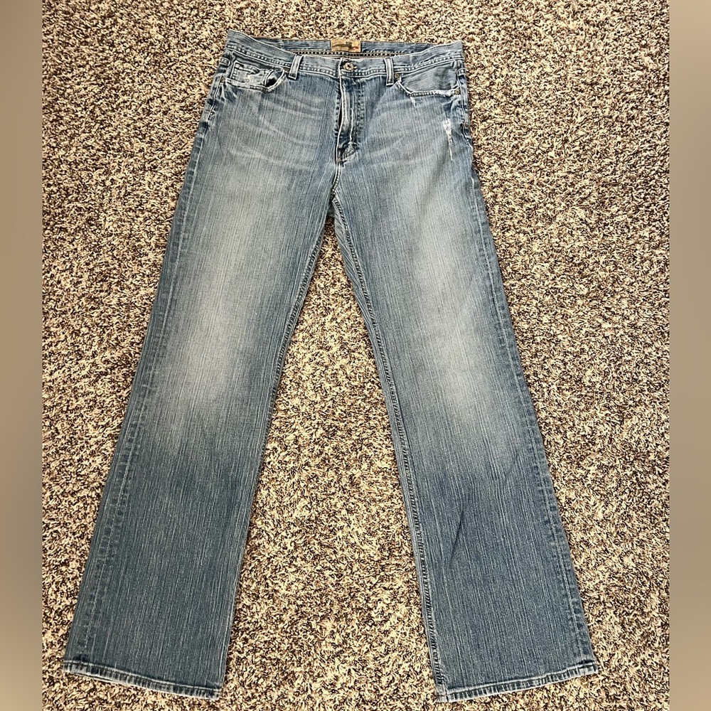 BKE Buckle Men’s Jeans Tyler Straight Leg Distressed Denim 36 X-Long